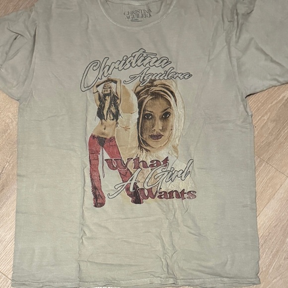 Urban Outfitters Tops - Urban Outfitters Graphic Tee - Cream Christina Aguilera